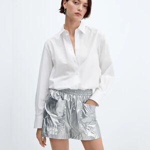 NWT Mango Metallic Shorts w/ Elastic Shorts